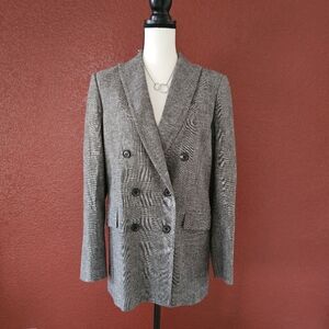 Zara Wool Gray Double-Breasted Blazer